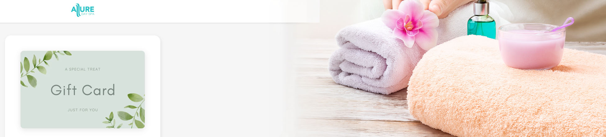 Image showing gift card from Allure Day Spa